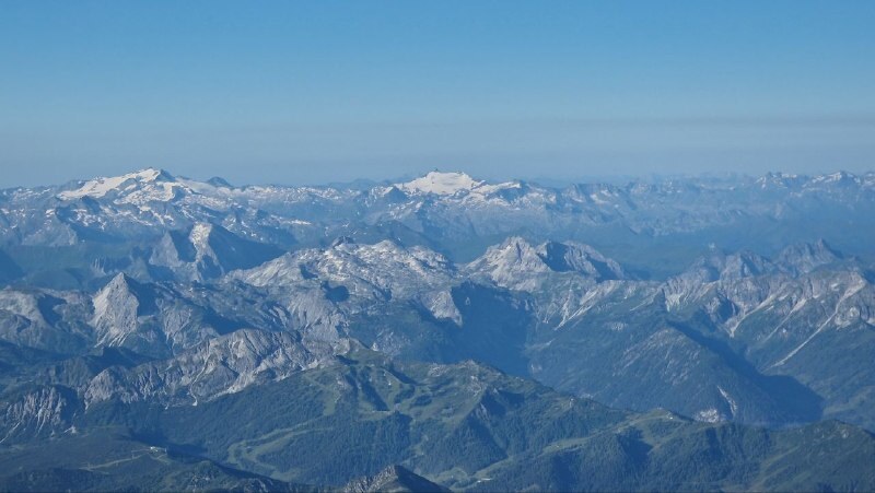 Alpine terrain seen from a private aircraft